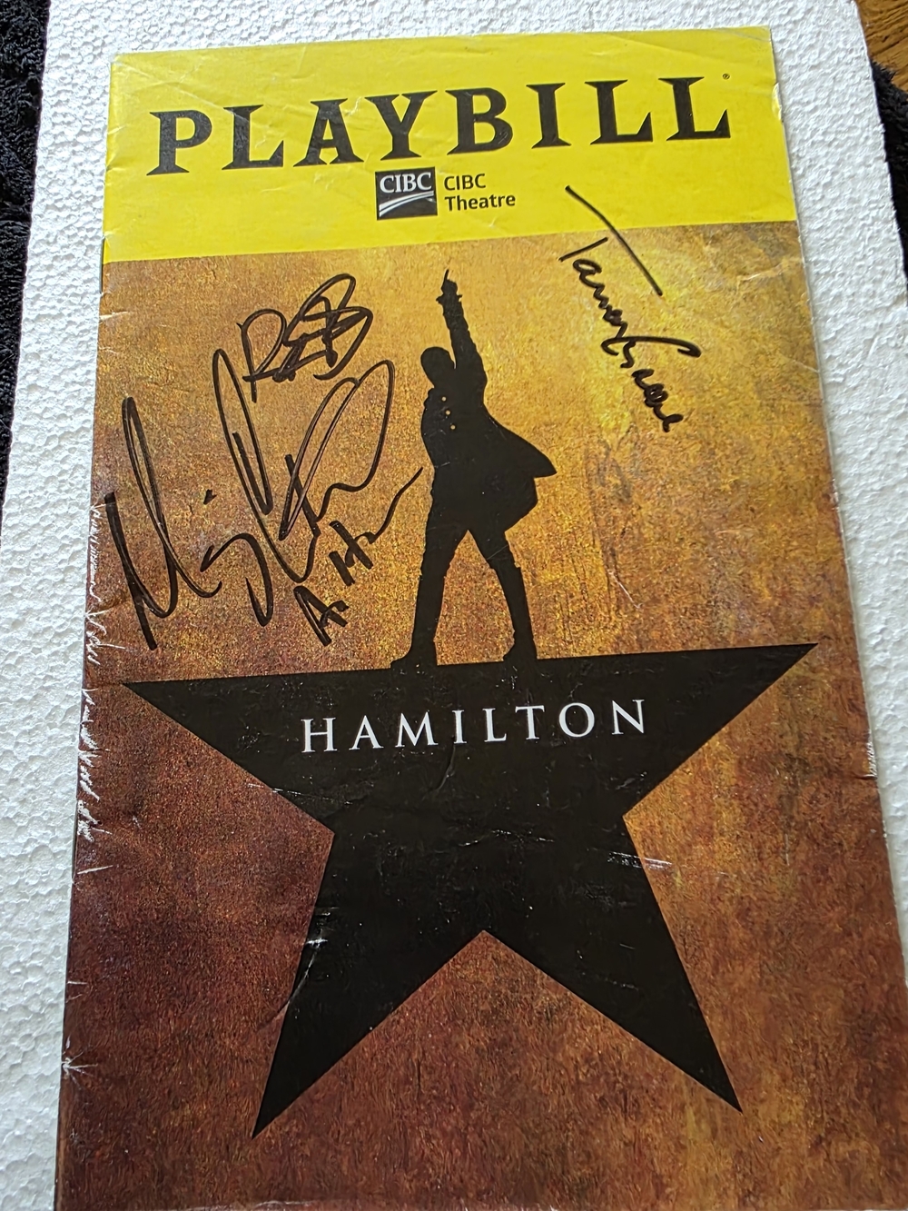 PLAYBILL Hamilton Theatre Program - Yellow and Brown